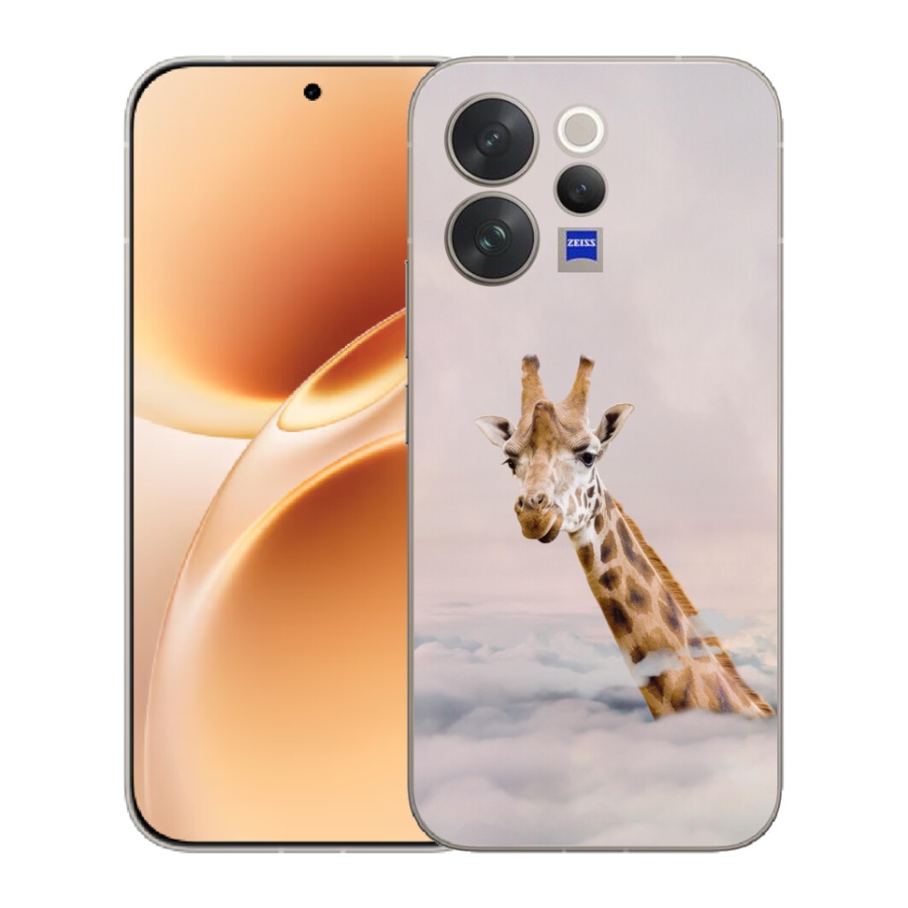 Gélový kryt mmCase na Vivo V70 - žirafa v oblakoch
