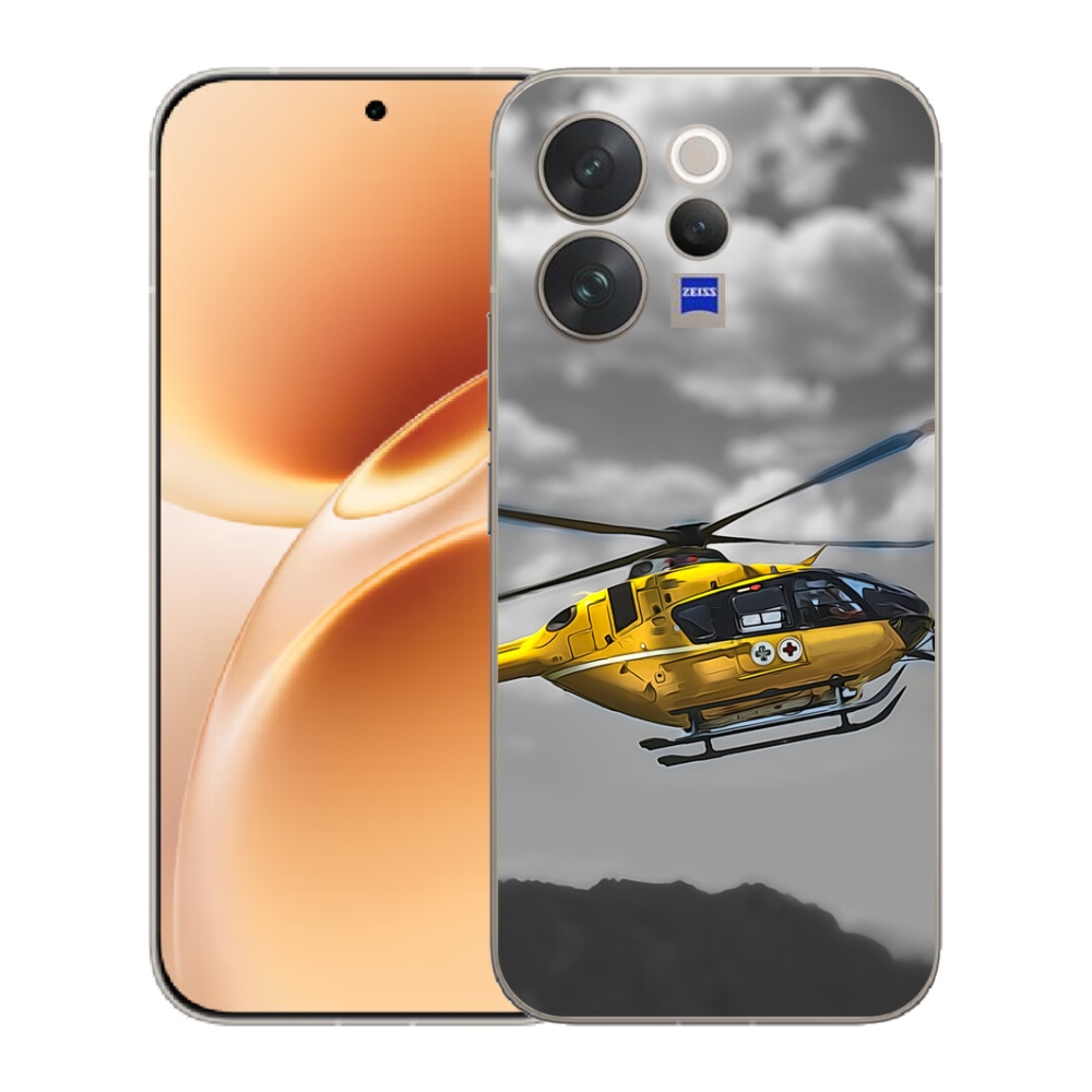 Gélový kryt mmCase na Vivo V70 - žltá helikoptéra