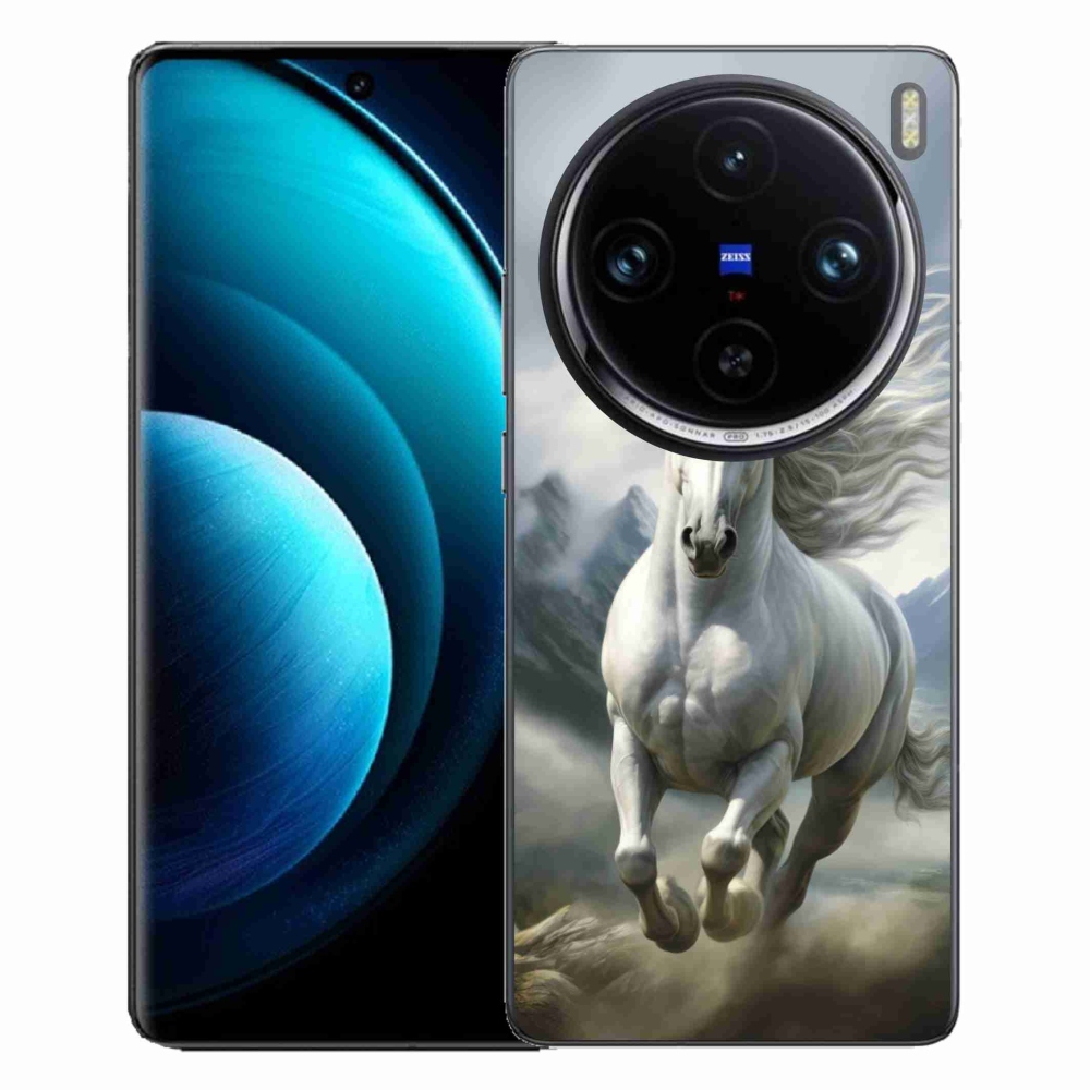 Gélový kryt mmCase na Vivo X100 Pro 5G - bežiaci biely kôň 3