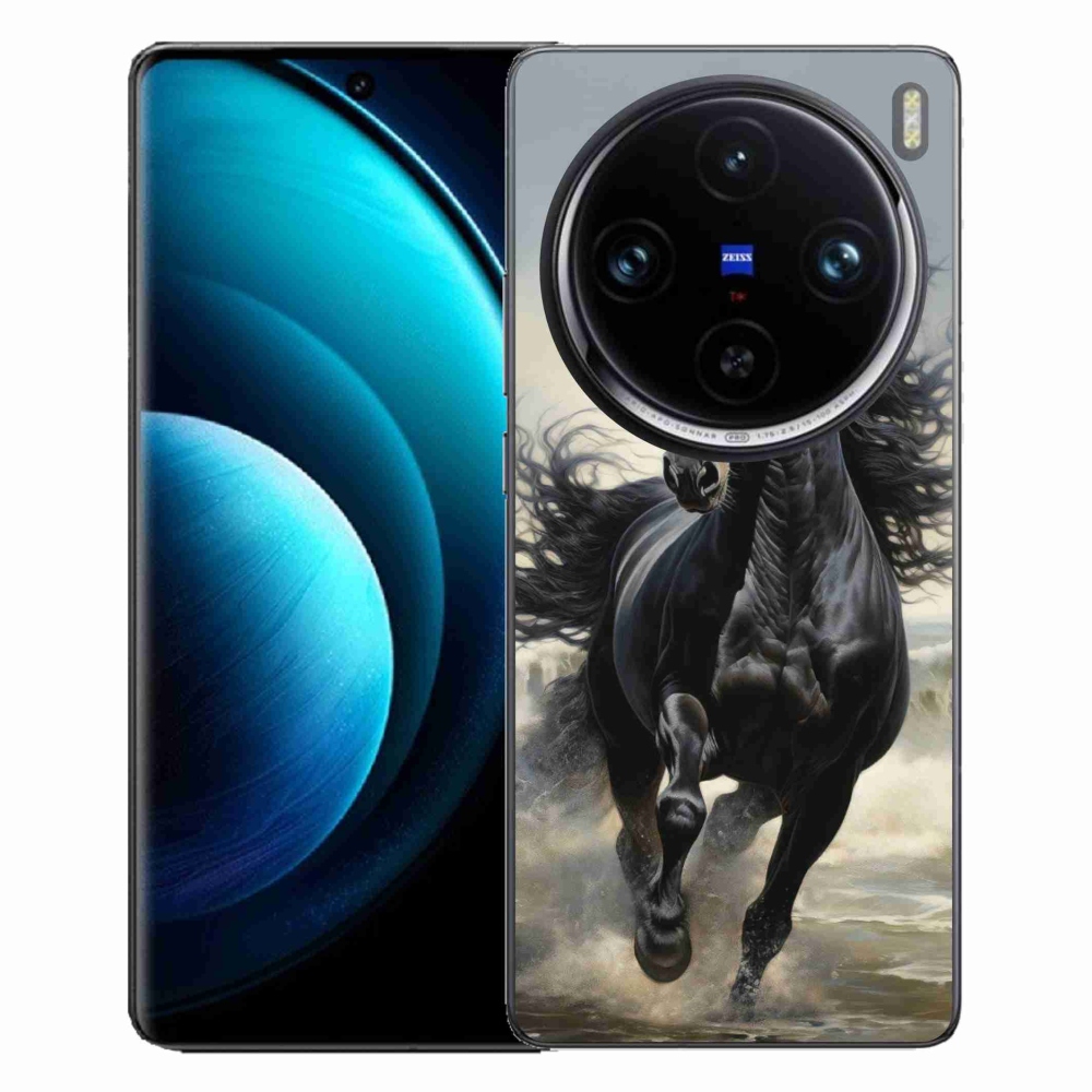 Gélový kryt mmCase na Vivo X100 Pro 5G - bežiaci čierny kôň