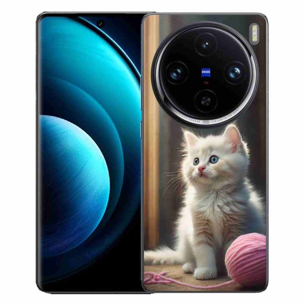 Gélový kryt mmCase na Vivo X100 Pro 5G - biele mačiatko 2