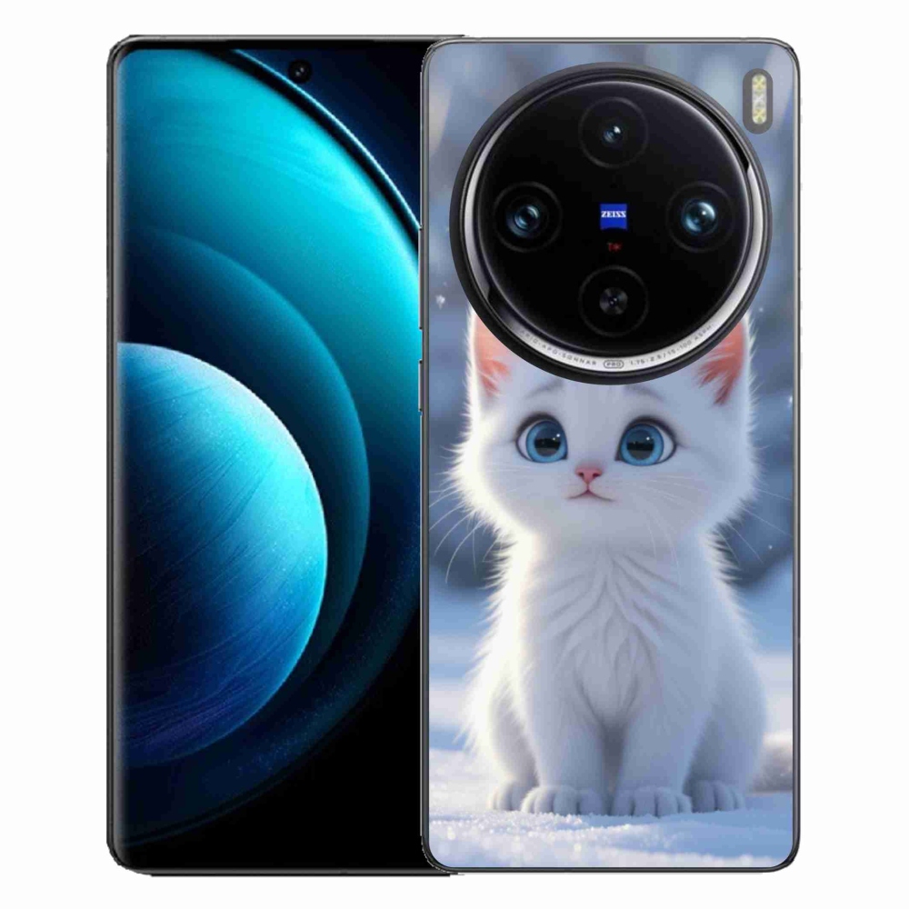 Gélový kryt mmCase na Vivo X100 Pro 5G - biele mačiatko 3