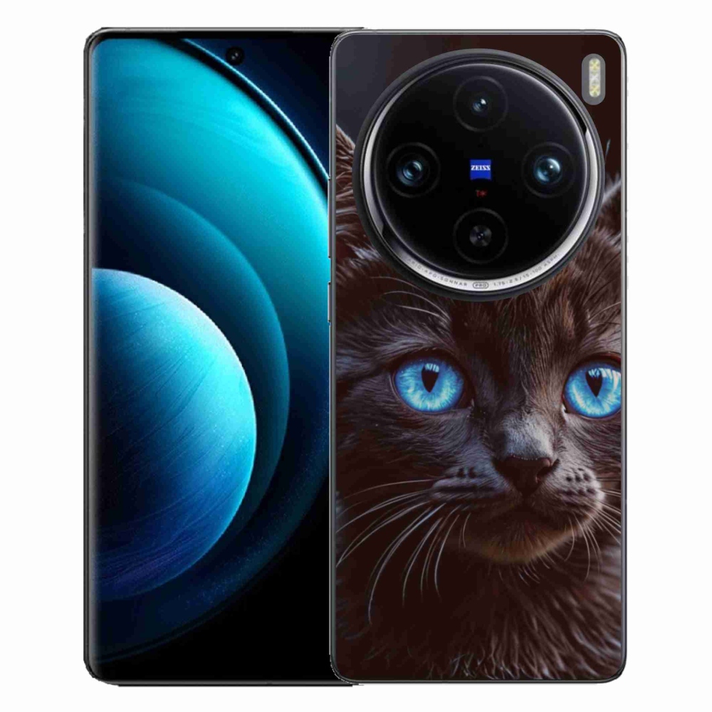 Gélový kryt mmCase na Vivo X100 Pro 5G - čierne mačiatko 2