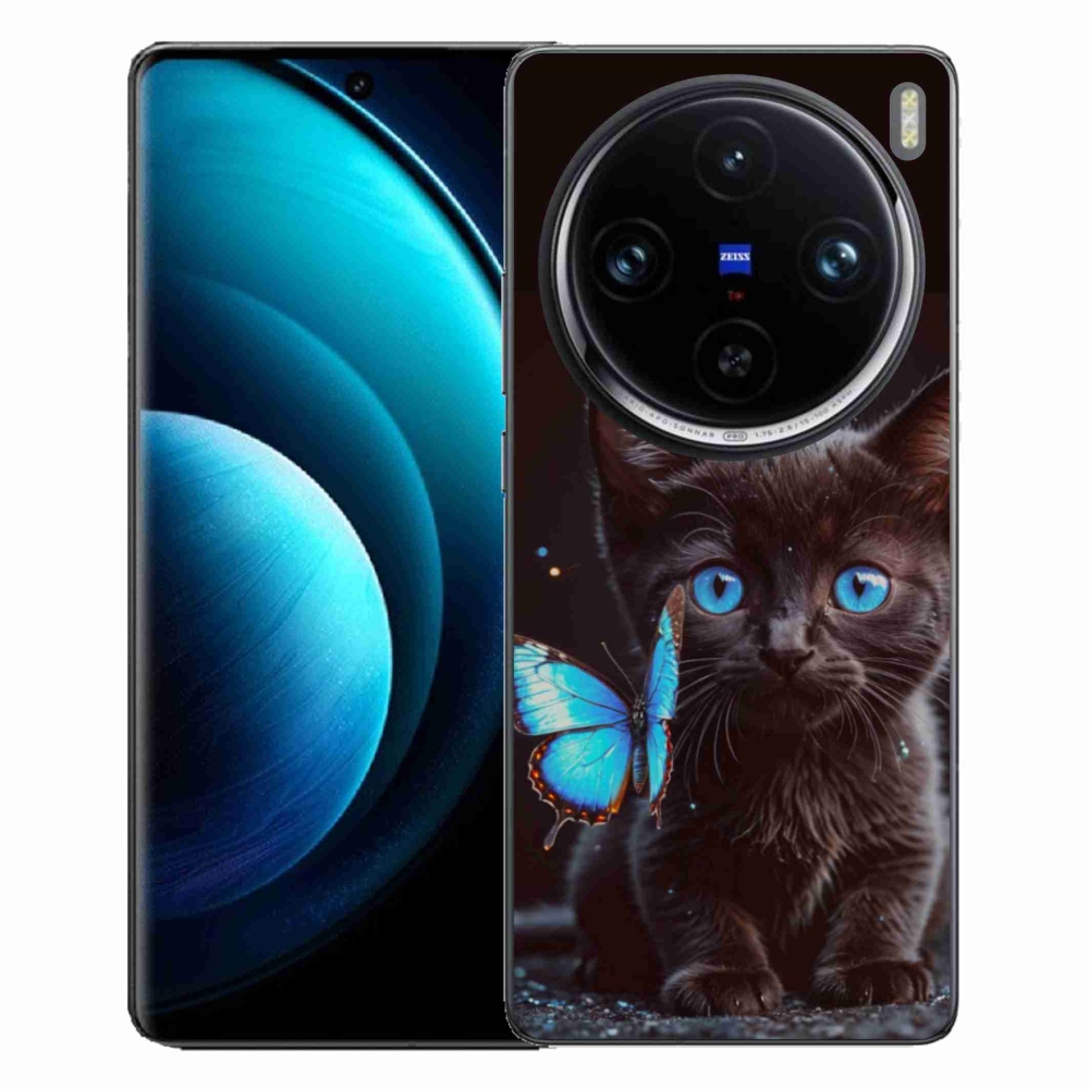 Gélový kryt mmCase na Vivo X100 Pro 5G - čierne mačiatko 3