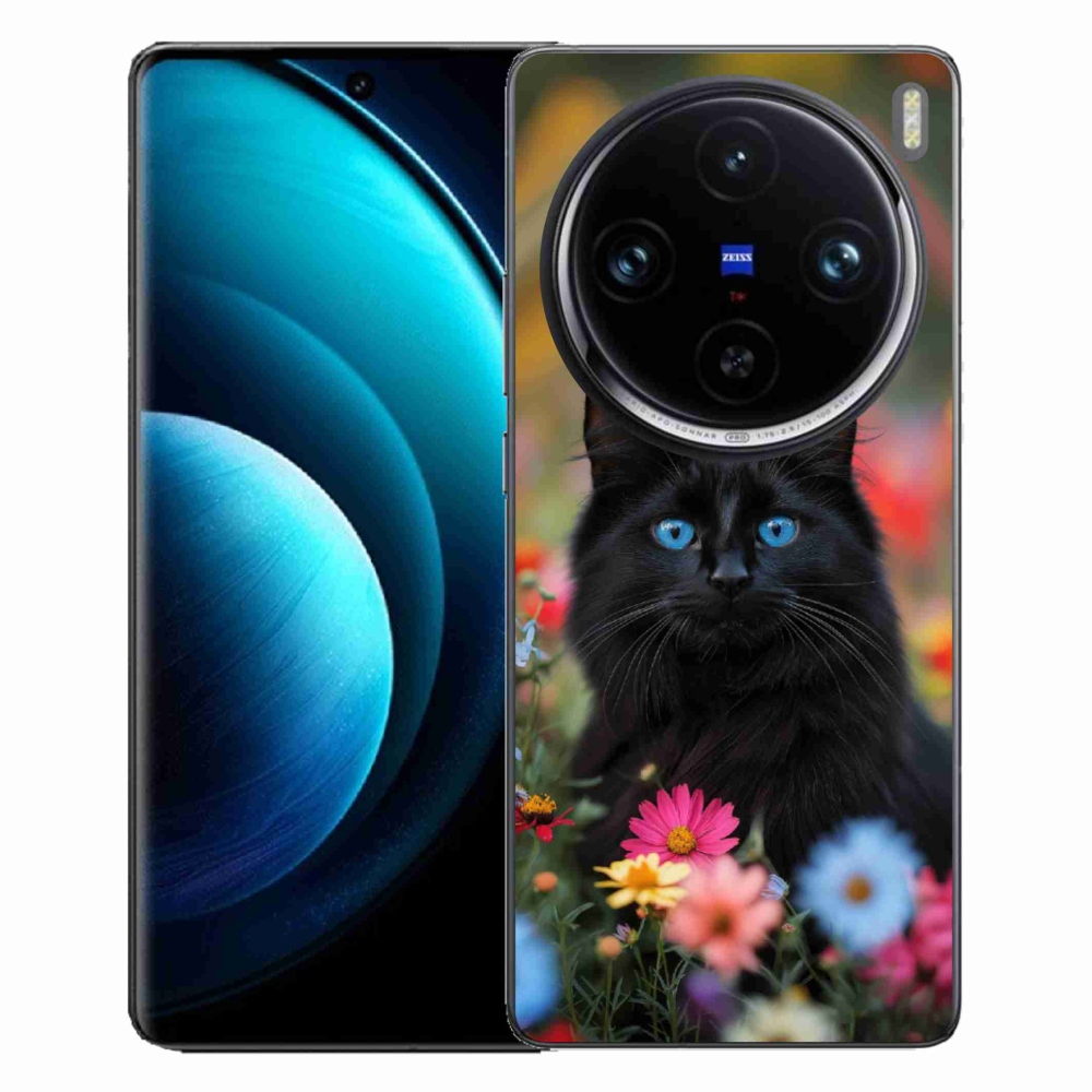Gélový kryt mmCase na Vivo X100 Pro 5G - čierne mačiatko 4