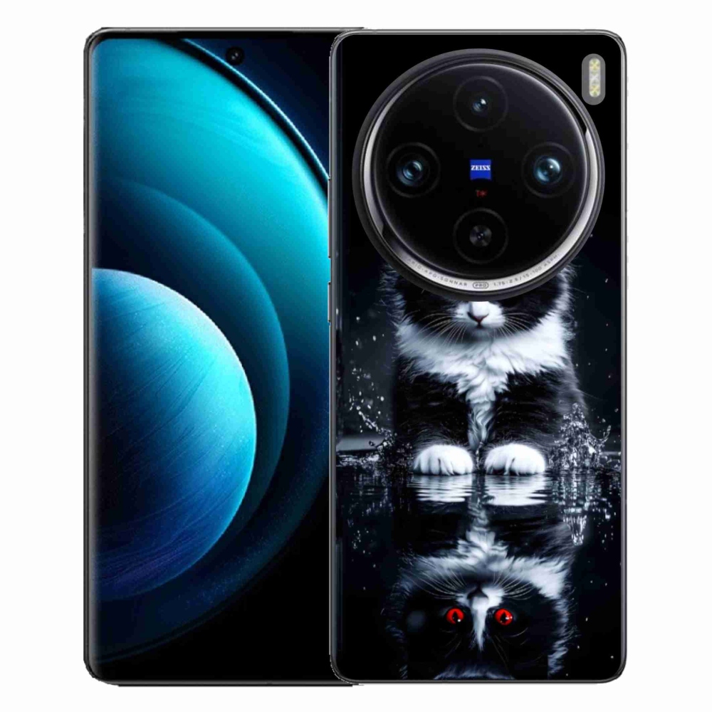 Gélový kryt mmCase na Vivo X100 Pro 5G - čiernobiele mačiatko