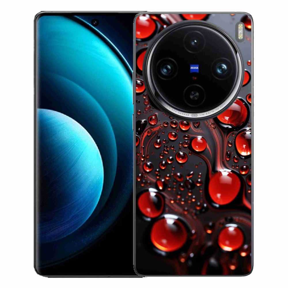 Gélový kryt mmCase na Vivo X100 Pro 5G - červené kvapky 2