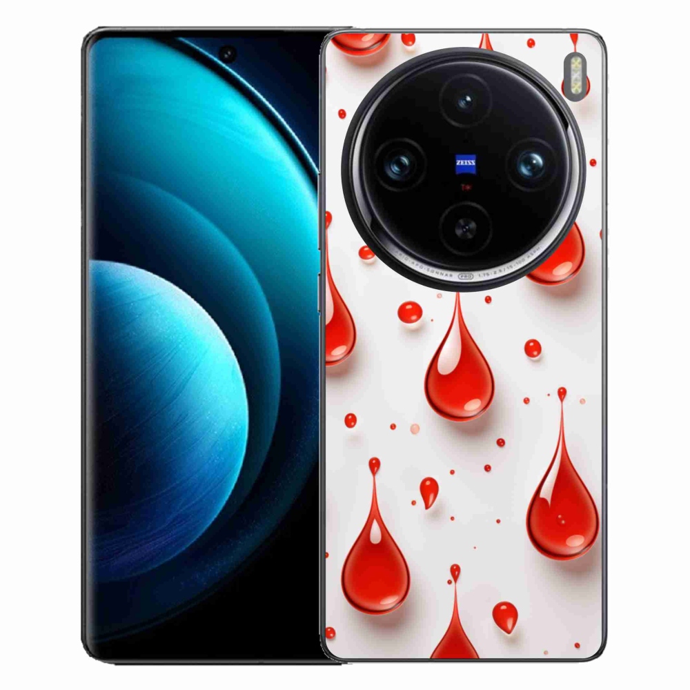 Gélový kryt mmCase na Vivo X100 Pro 5G - červené kvapky