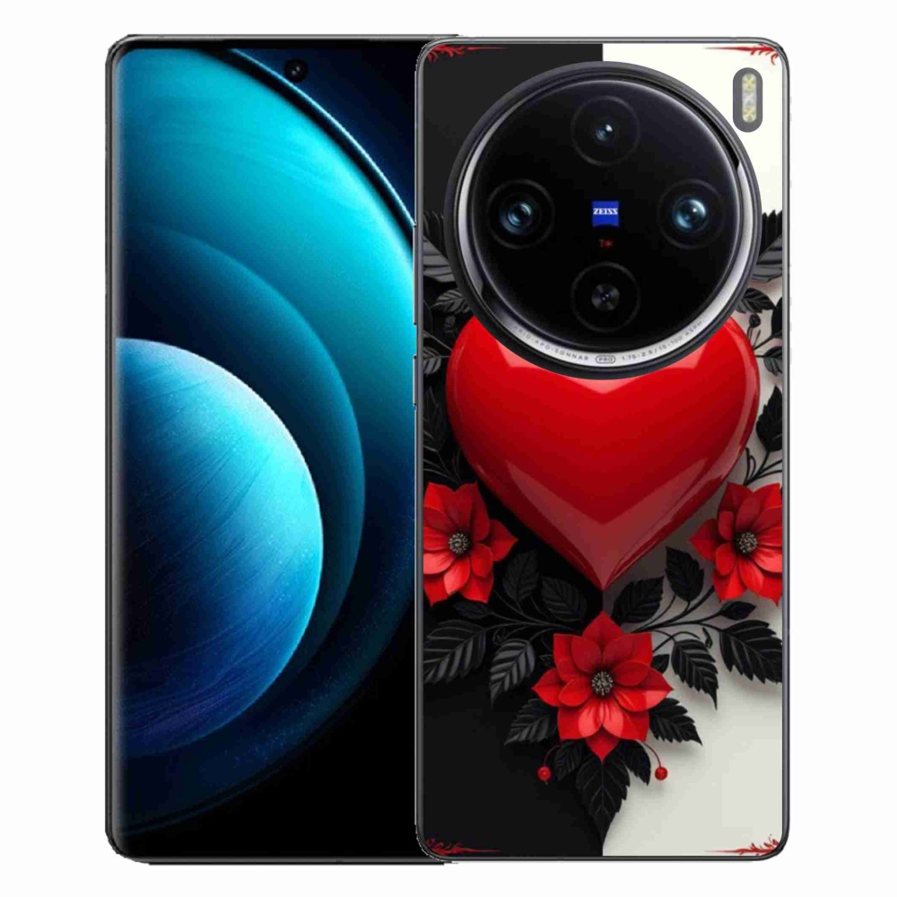 Gélový kryt mmCase na Vivo X100 Pro 5G - červené srdce