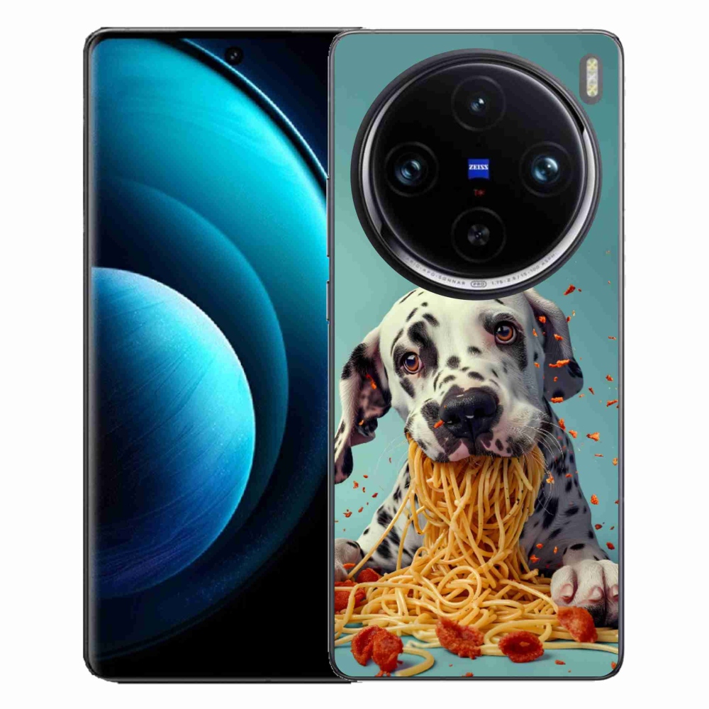 Gélový kryt mmCase na Vivo X100 Pre 5G - dalmatín a špagety