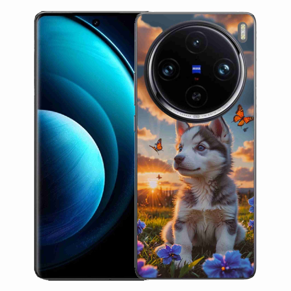 Gélový kryt mmCase na Vivo X100 Pre 5G - husky pri západe slnka