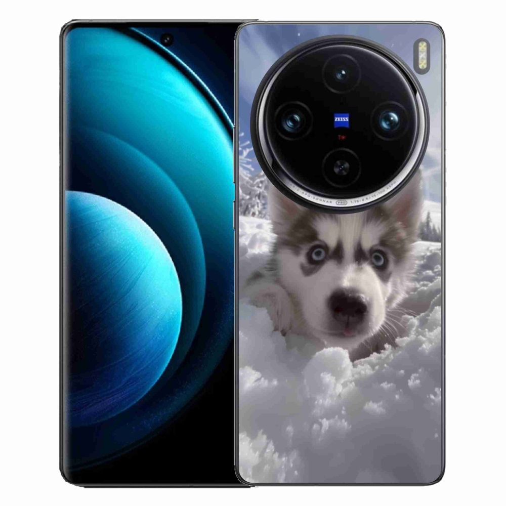 Gélový kryt mmCase na Vivo X100 Pre 5G - husky v snehu