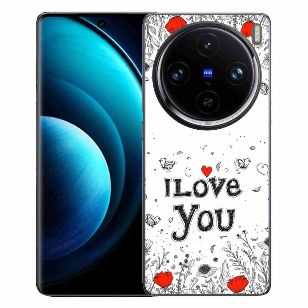 Gélový kryt mmCase na Vivo X100 Pre 5G - I love you biele pozadie