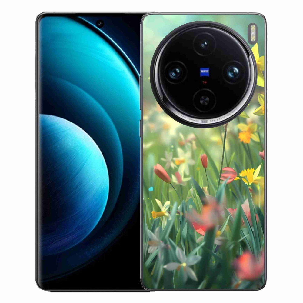 Gélový kryt mmCase na Vivo X100 Pro 5G - jarné kvety