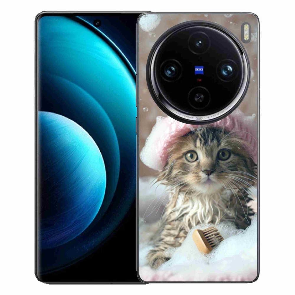 Gélový kryt mmCase na Vivo X100 Pro 5G - mačiatko a kúpeľ