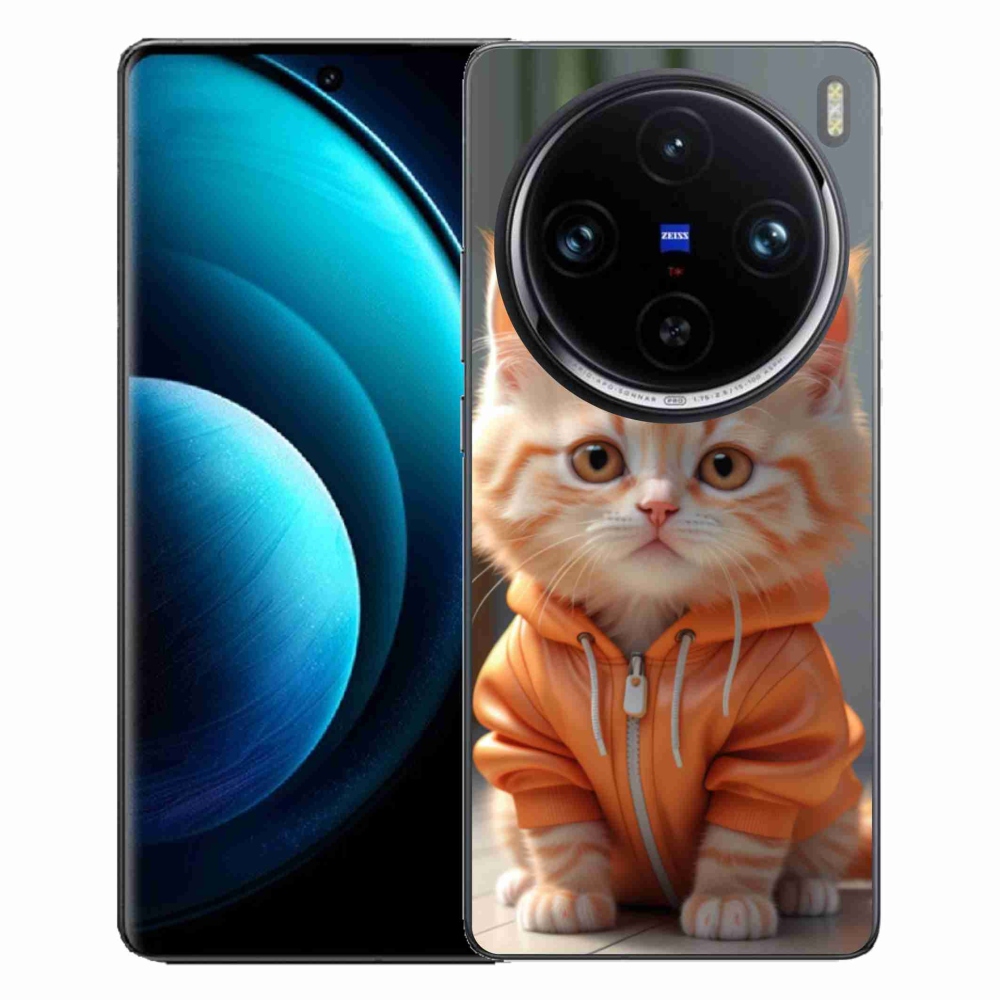Gélový kryt mmCase na Vivo X100 Pro 5G - mačiatko v mikine