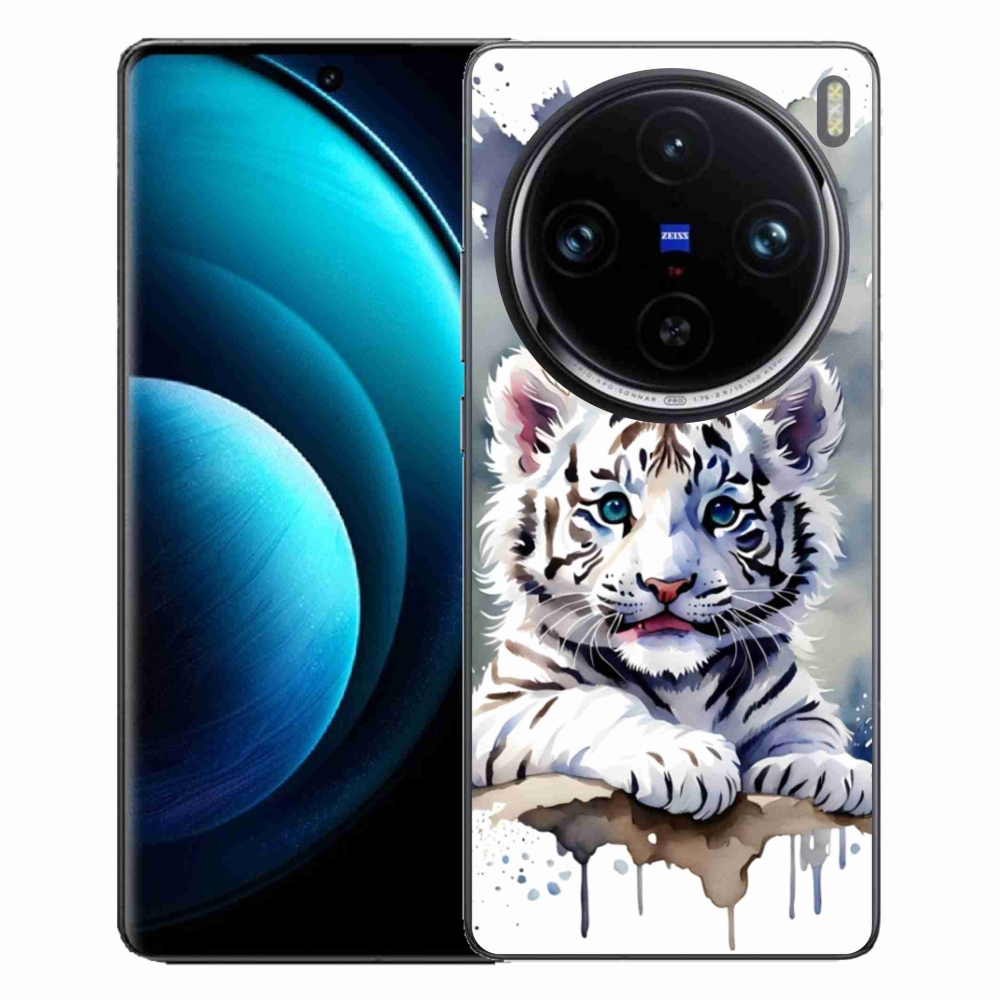 Gélový kryt mmCase na Vivo X100 Pro 5G - mláďa bieleho tigra