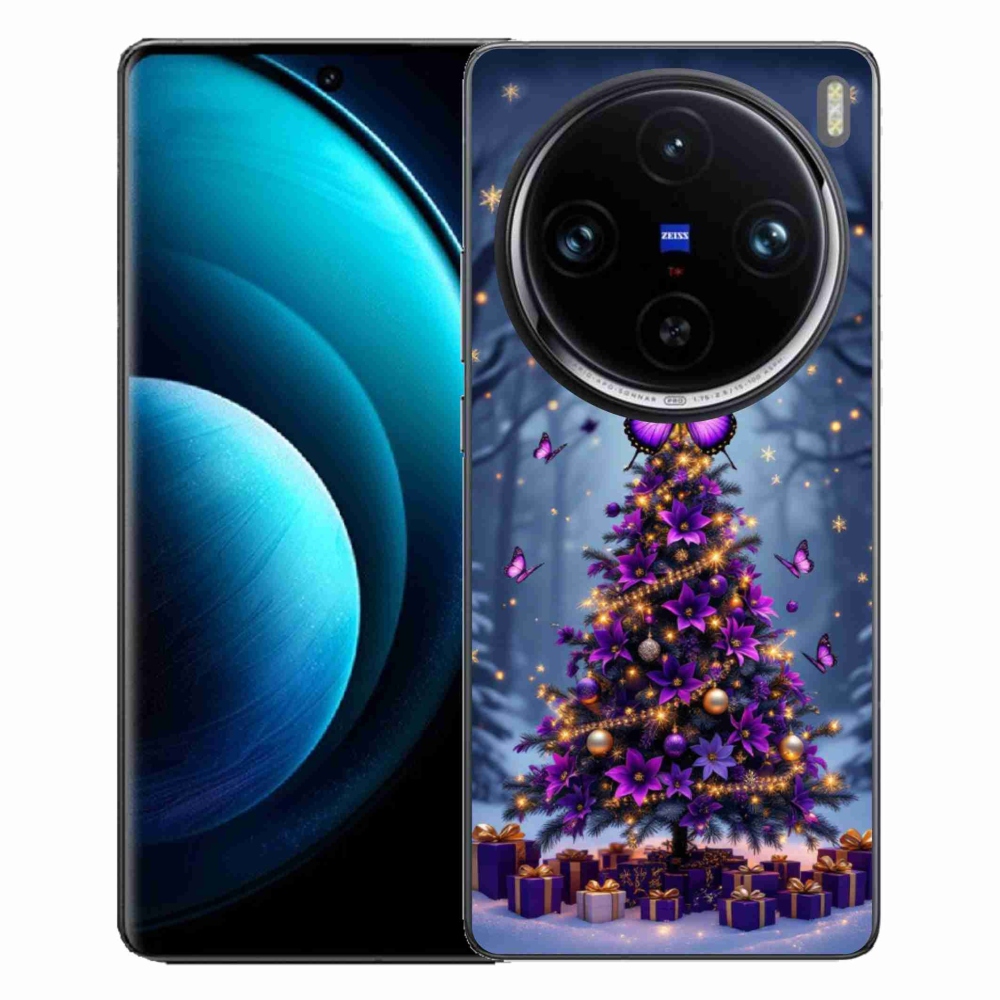 Gélový kryt mmCase na Vivo X100 Pre 5G - motýlí vianočný stromček