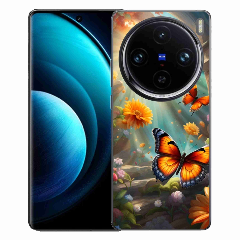 Gélový kryt mmCase na Vivo X100 Pro 5G - motýlia záhrada 2