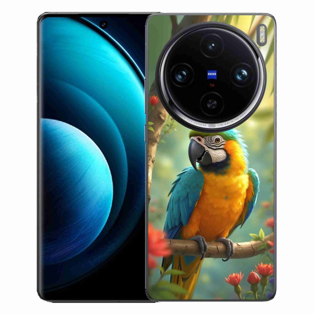 Gélový kryt mmCase na Vivo X100 Pre 5G - papagáj ara modrožltá