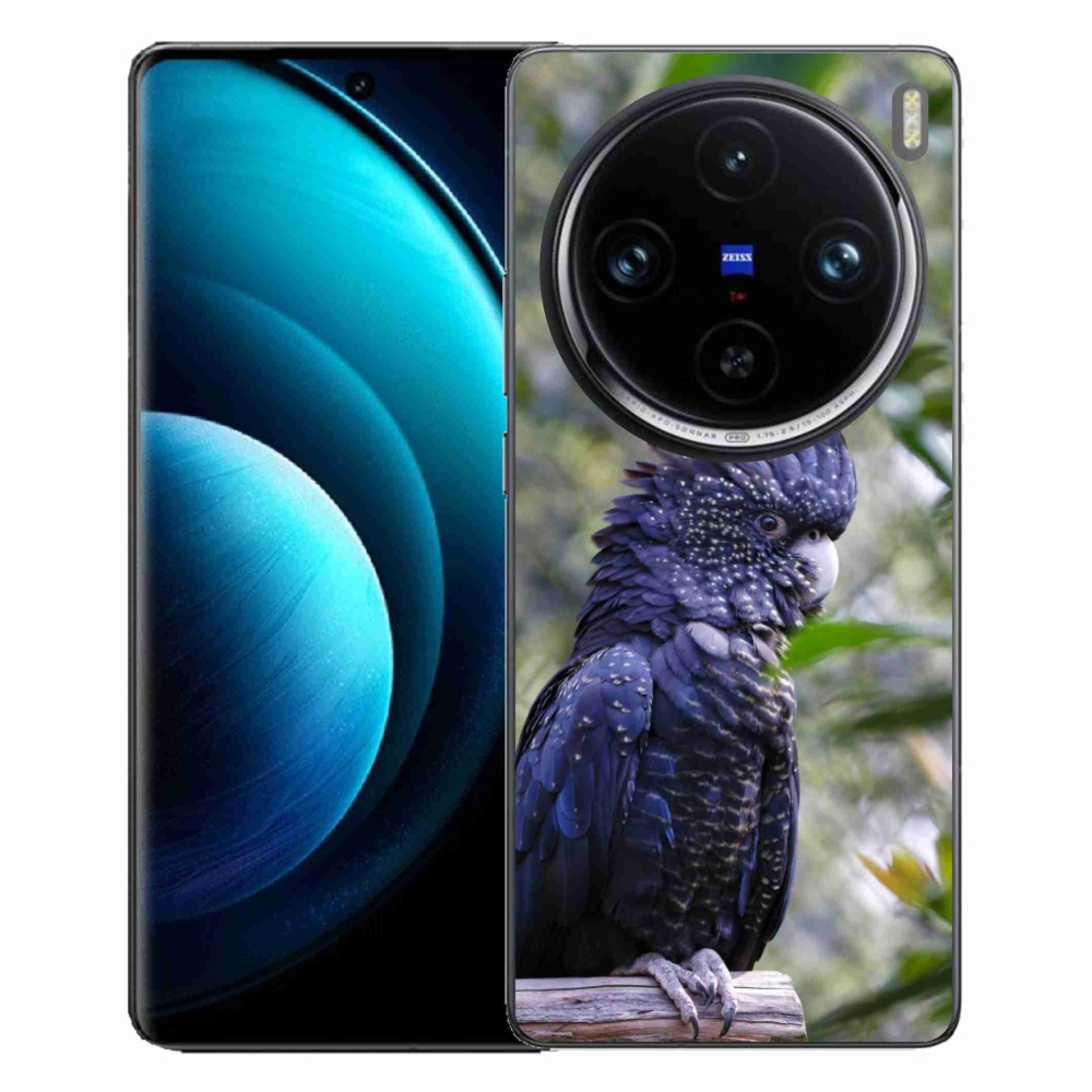 Gélový kryt mmCase na Vivo X100 Pro 5G - papagáj kakadu čierny