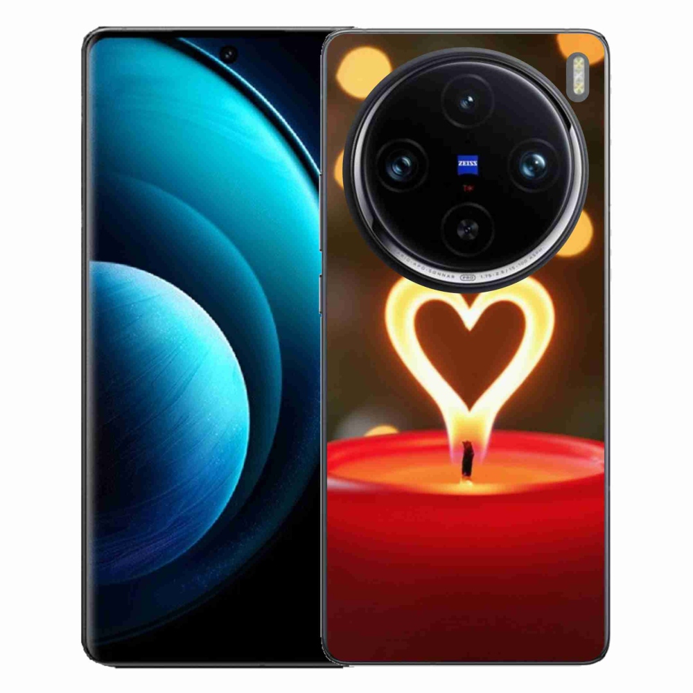 Gélový kryt mmCase na Vivo X100 Pro 5G - srdce z plameňa