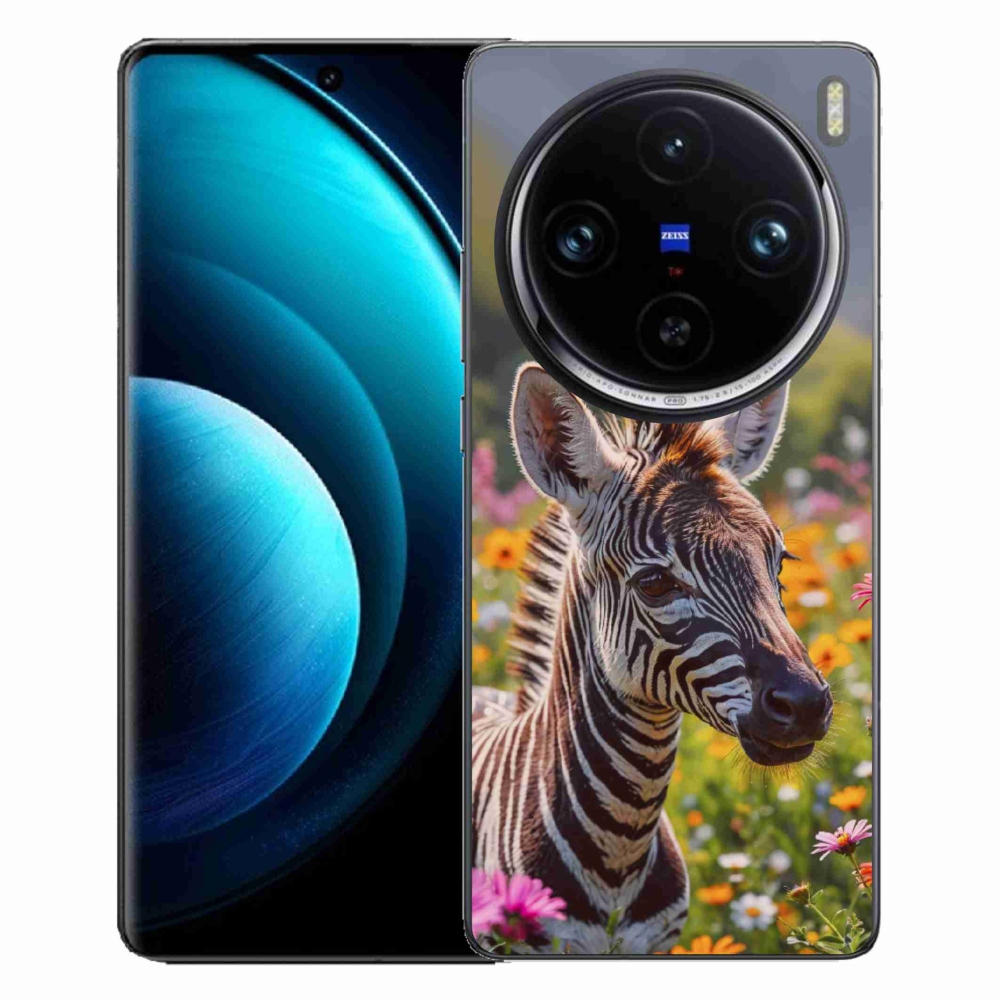 Gélový kryt mmCase na Vivo X100 Pro 5G - zebra na lúke