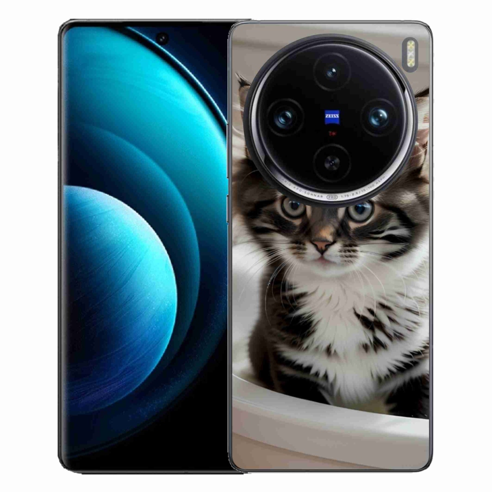 Gélový kryt mmCase na Vivo X100 Pro 5G - zvedavé mačiatko