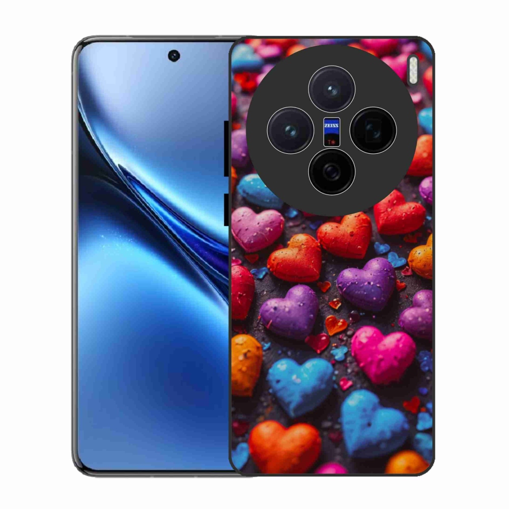 Gélový kryt mmCase na Vivo X200 5G - farebné srdcia