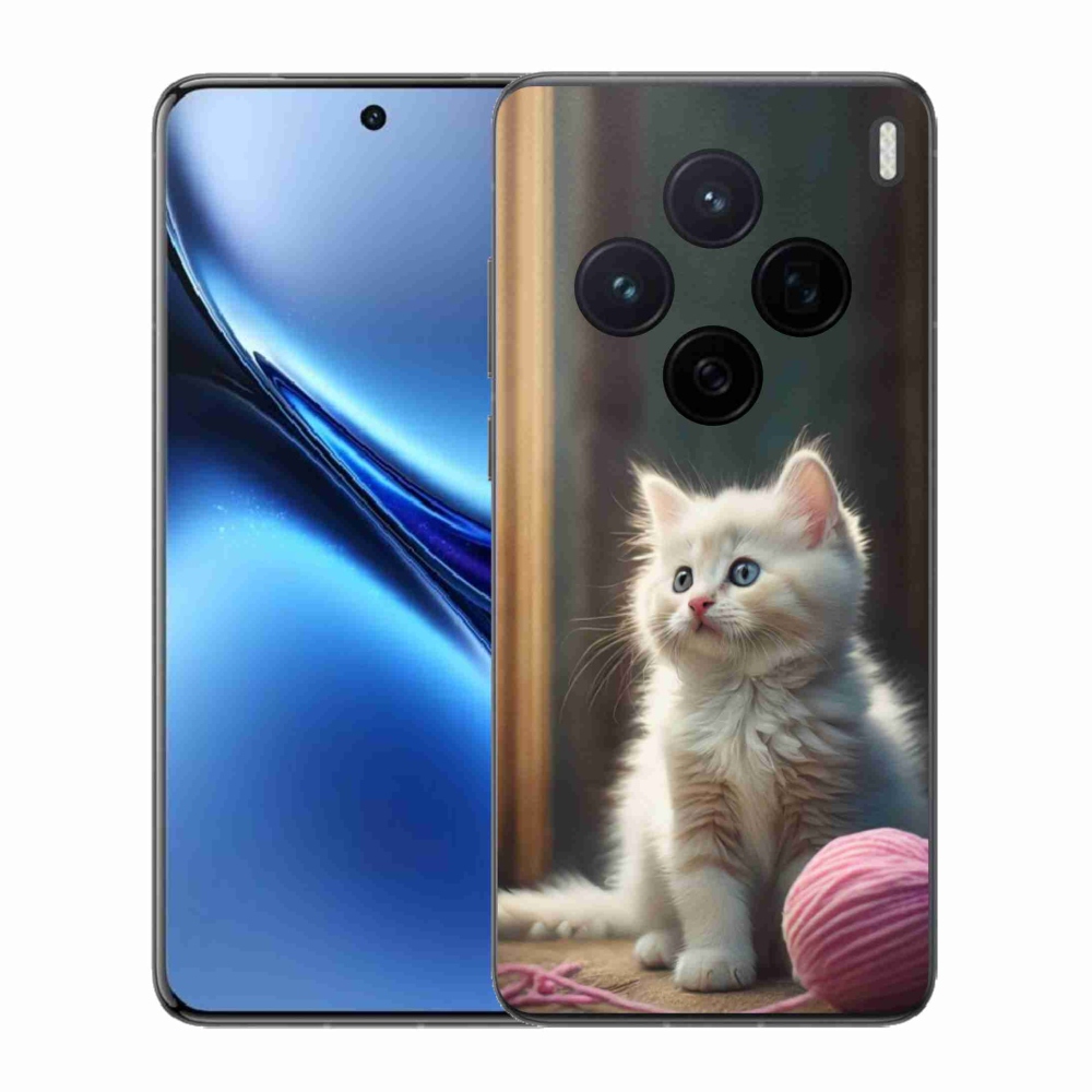 Gélový kryt mmCase na Vivo X200 5G - biele mačiatko 2