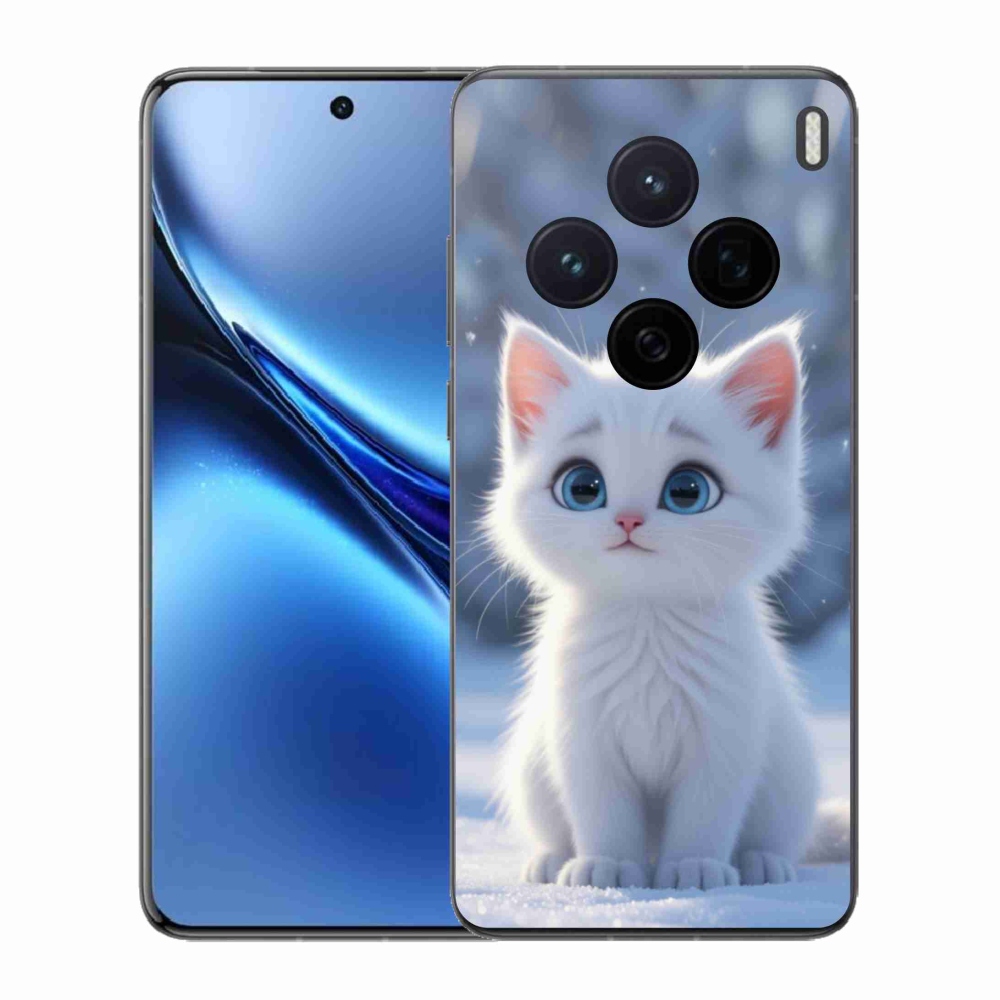 Gélový kryt mmCase na Vivo X200 5G - biele mačiatko 3