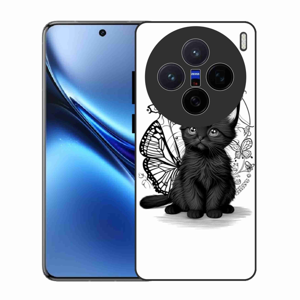 Gélový kryt mmCase na Vivo X200 5G - čierne mačiatko