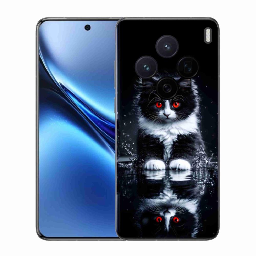 Gélový kryt mmCase na Vivo X200 5G - čiernobiele mačiatko