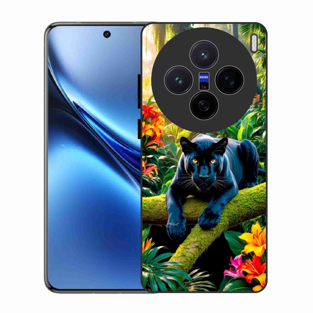 Gélový kryt mmCase na Vivo X200 5G - čierny panter v džungli