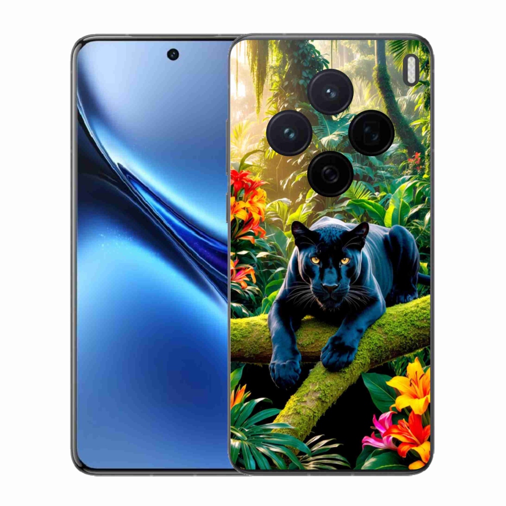 Gélový kryt mmCase na Vivo X200 5G - čierny panter v džungli