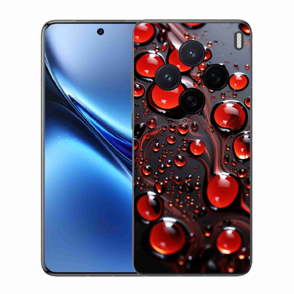 Gélový kryt mmCase na Vivo X200 5G - červené kvapky 2
