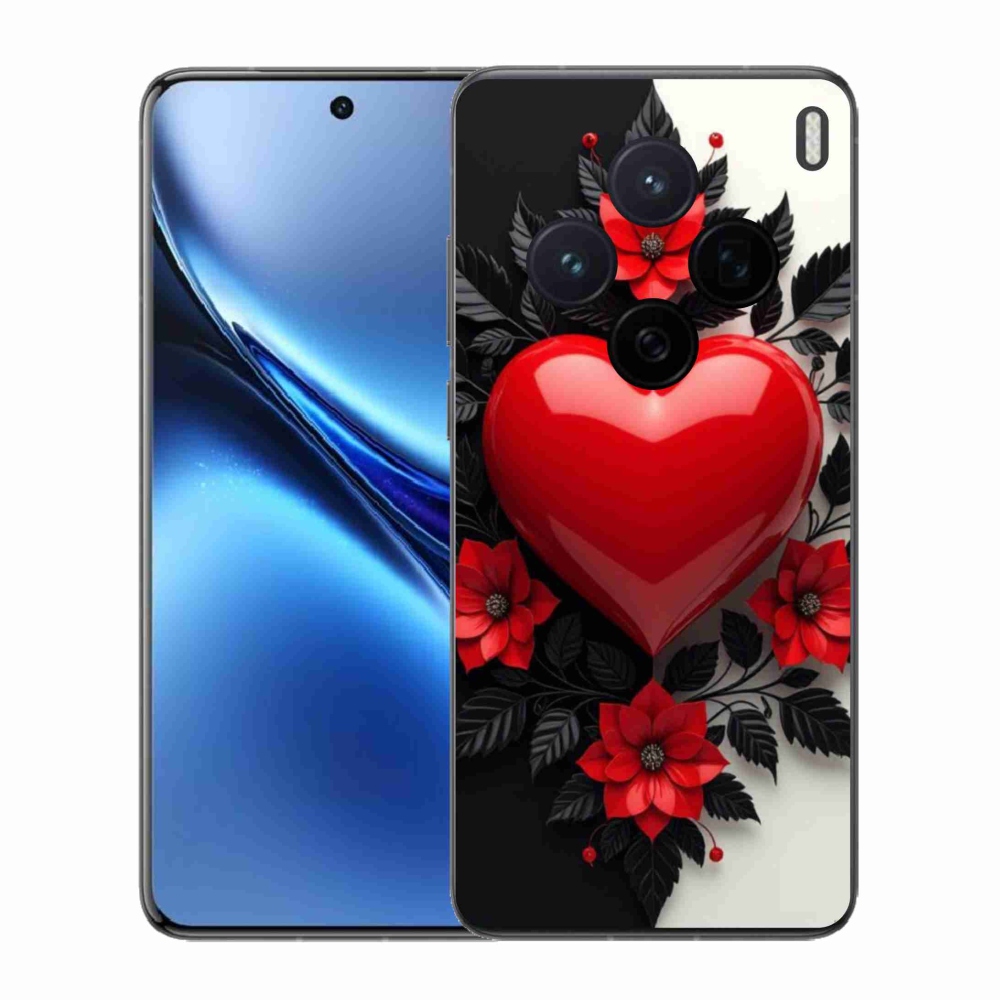 Gélový kryt mmCase na Vivo X200 5G - červené srdce