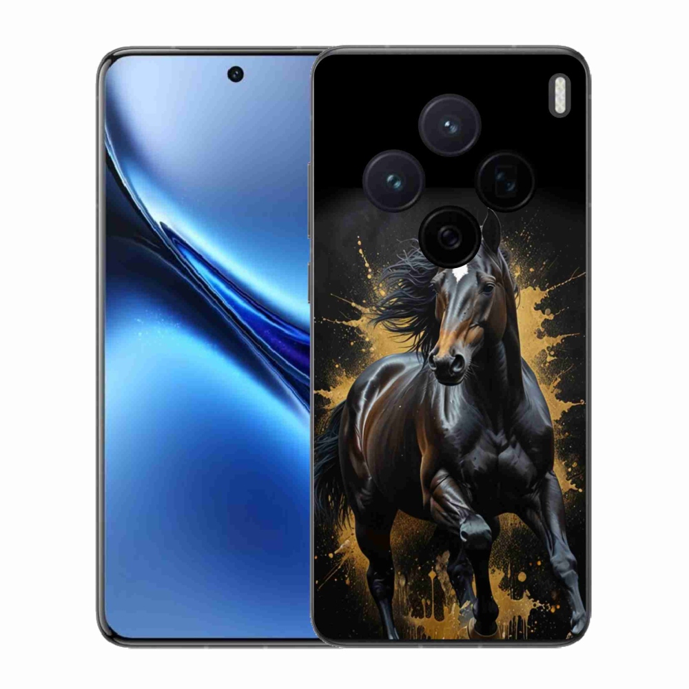 Gélový kryt mmCase na Vivo X200 5G - elegantný čierny žrebec