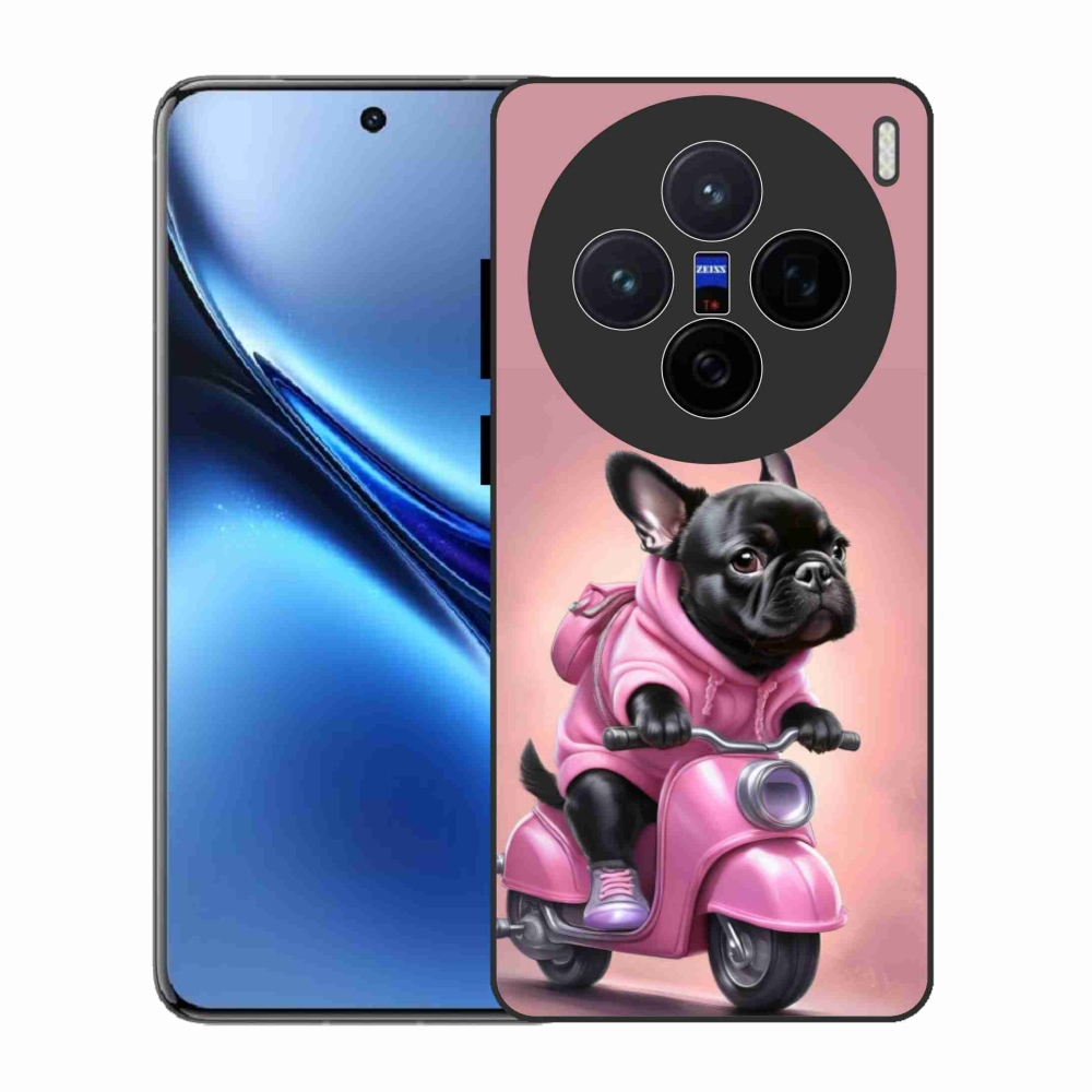 Gélový kryt mmCase na Vivo X200 5G - francúzsky buldoček na skútri
