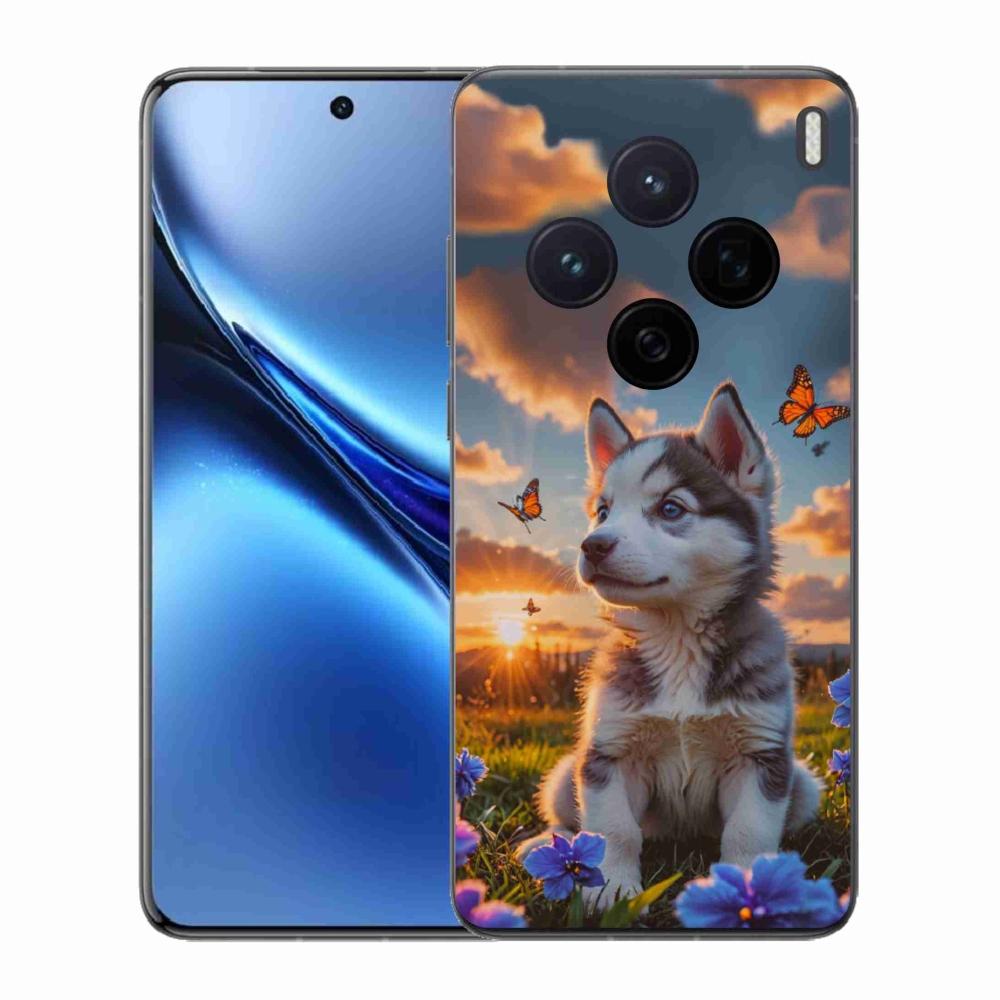 Gélový kryt mmCase na Vivo X200 5G - husky pri západe slnka