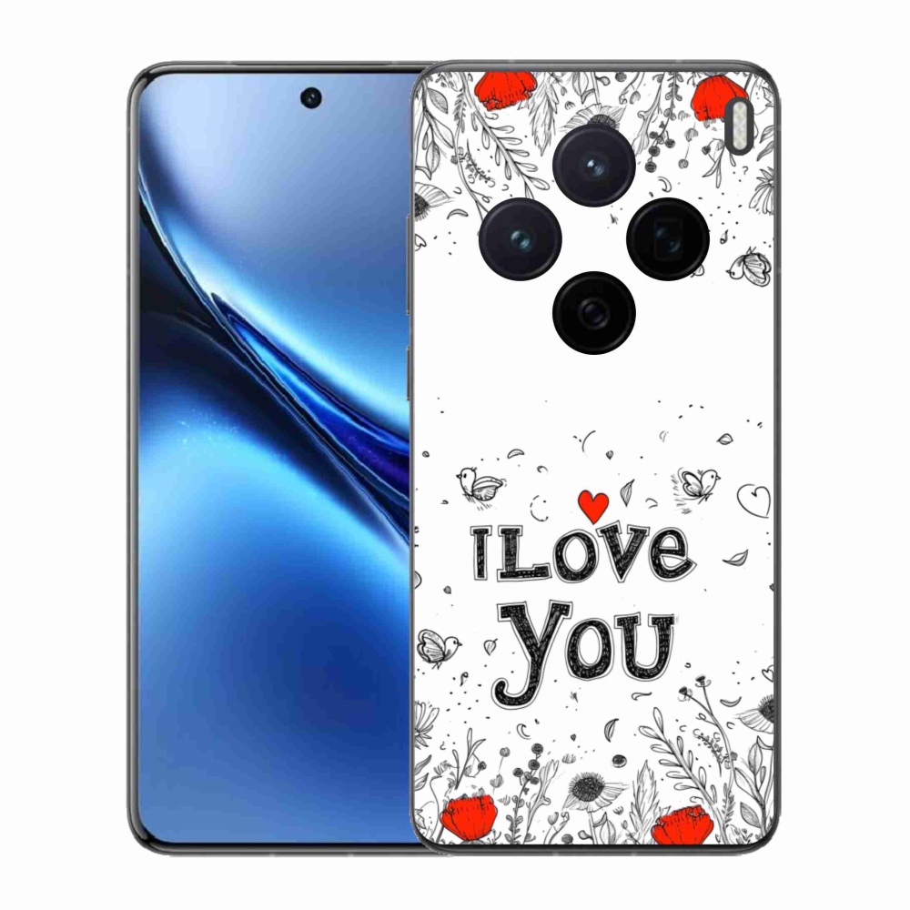 Gélový kryt mmCase na Vivo X200 5G - I love you biele pozadie