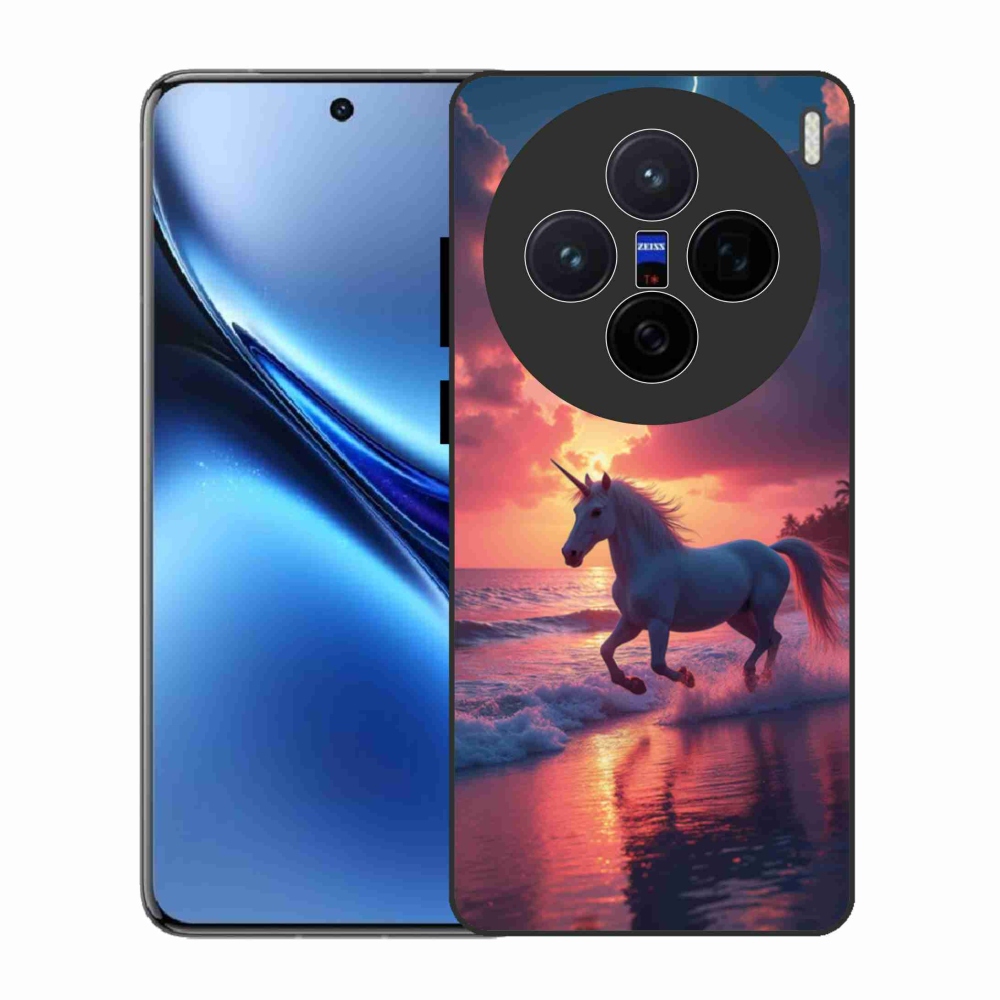 Gélový kryt mmCase na Vivo X200 5G - jednorožec na pláži