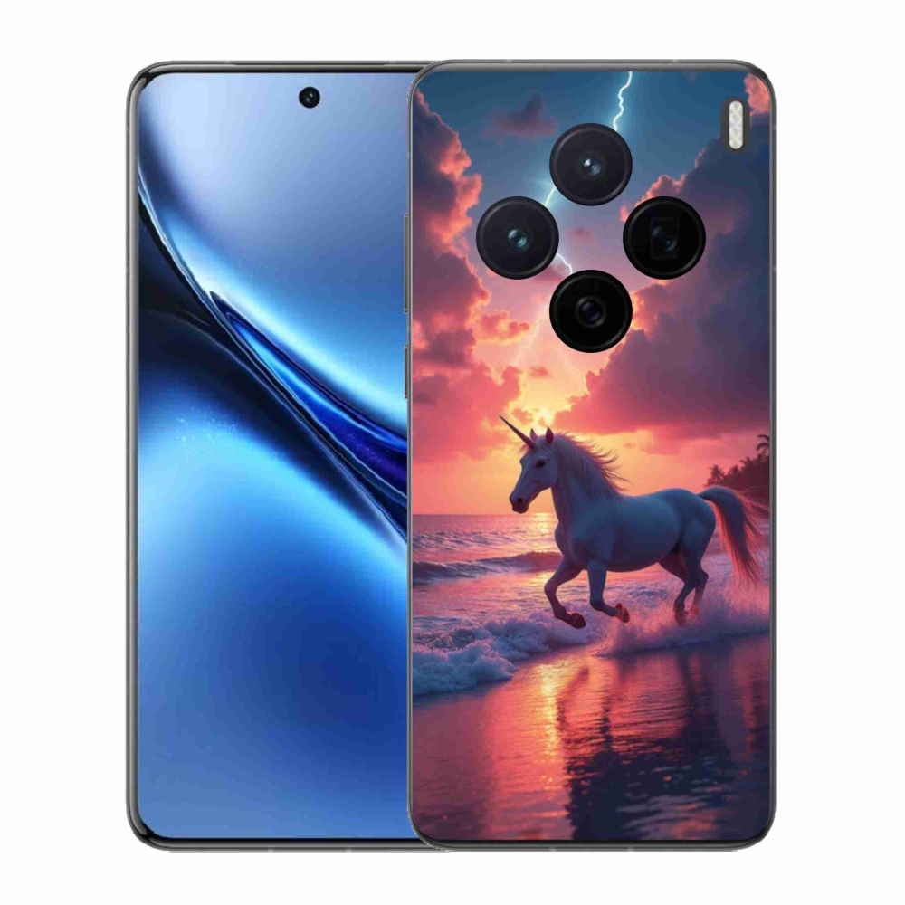 Gélový kryt mmCase na Vivo X200 5G - jednorožec na pláži