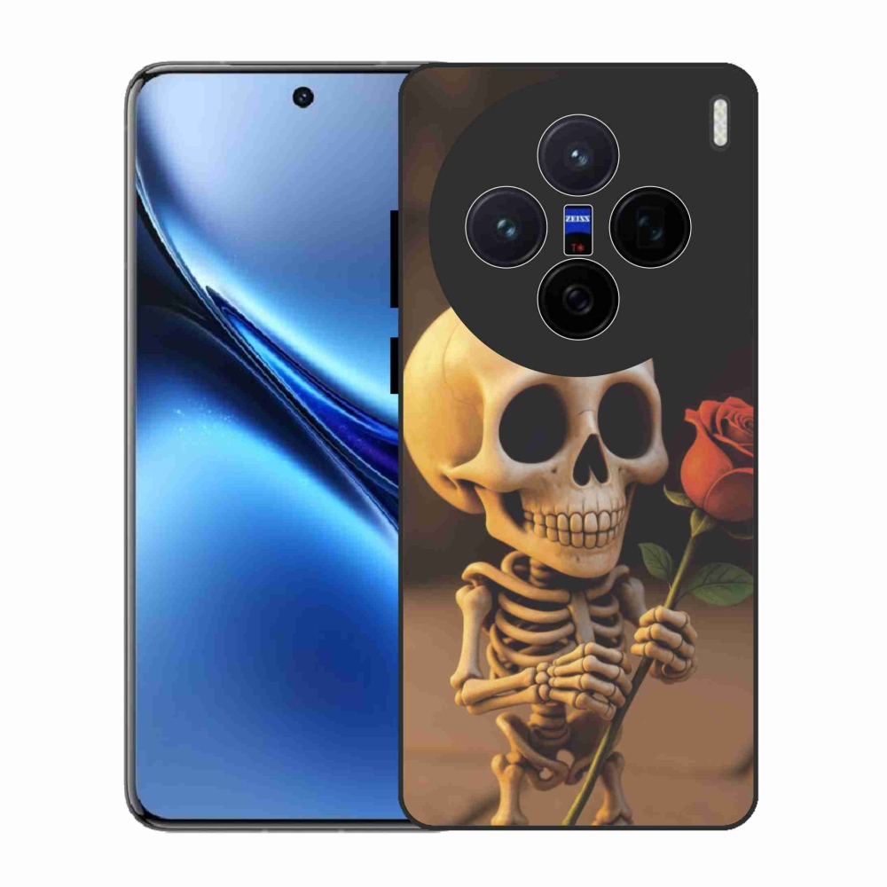 Gélový kryt mmCase na Vivo X200 5G - kostlivec s ružou