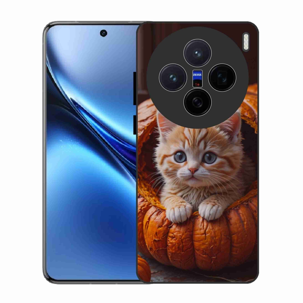 Gélový kryt mmCase na Vivo X200 5G - mačiatko a tekvica 2