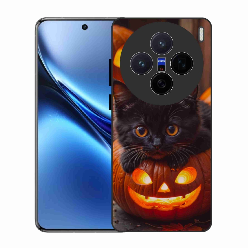 Gélový kryt mmCase na Vivo X200 5G - mačiatko a tekvica