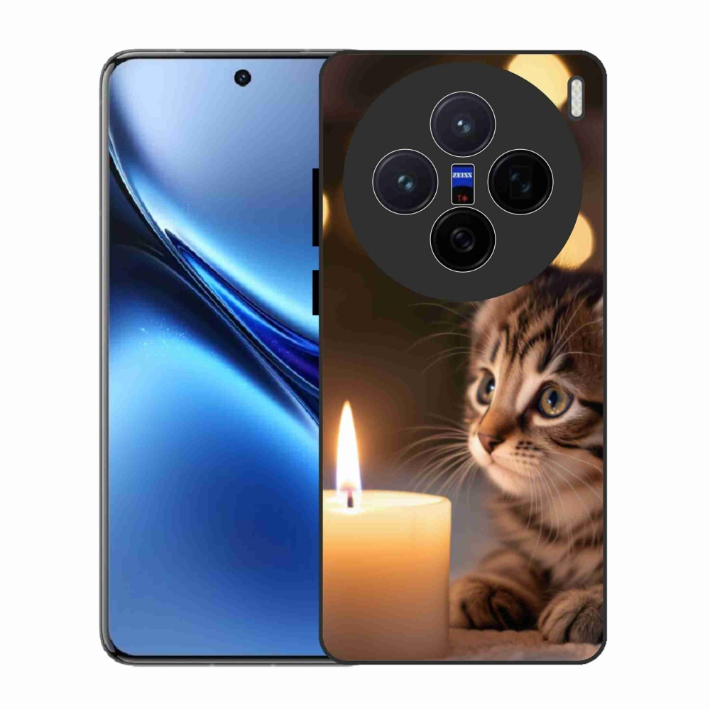 Gélový kryt mmCase na Vivo X200 5G - mačiatko a sviečka