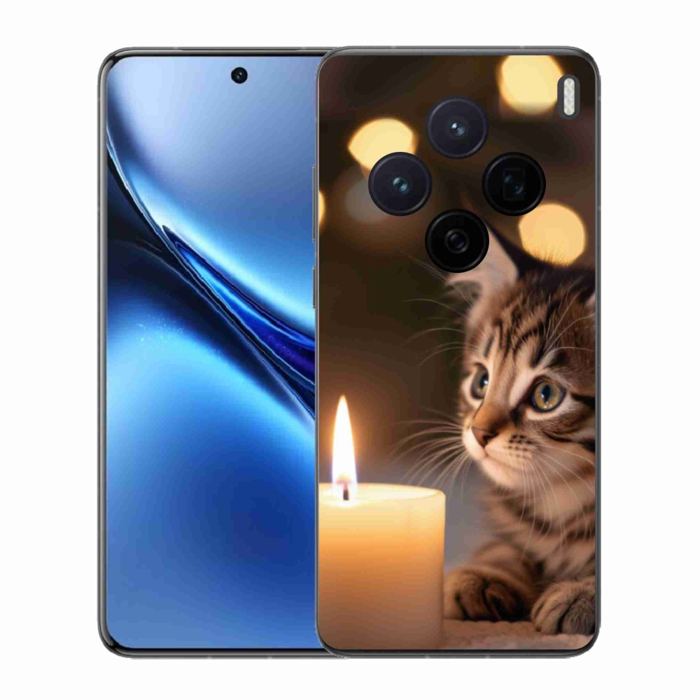 Gélový kryt mmCase na Vivo X200 5G - mačiatko a sviečka