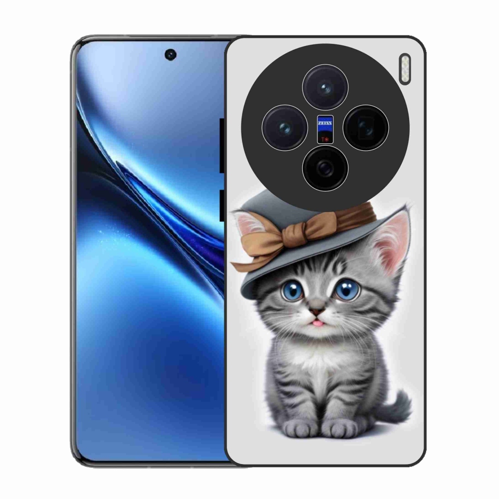 Gélový kryt mmCase na Vivo X200 5G - mačiatko s klobúkom