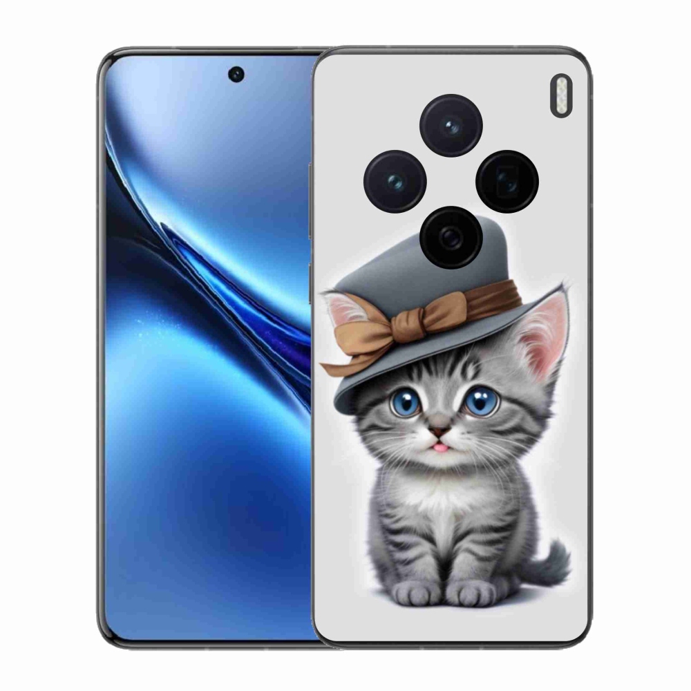 Gélový kryt mmCase na Vivo X200 5G - mačiatko s klobúkom